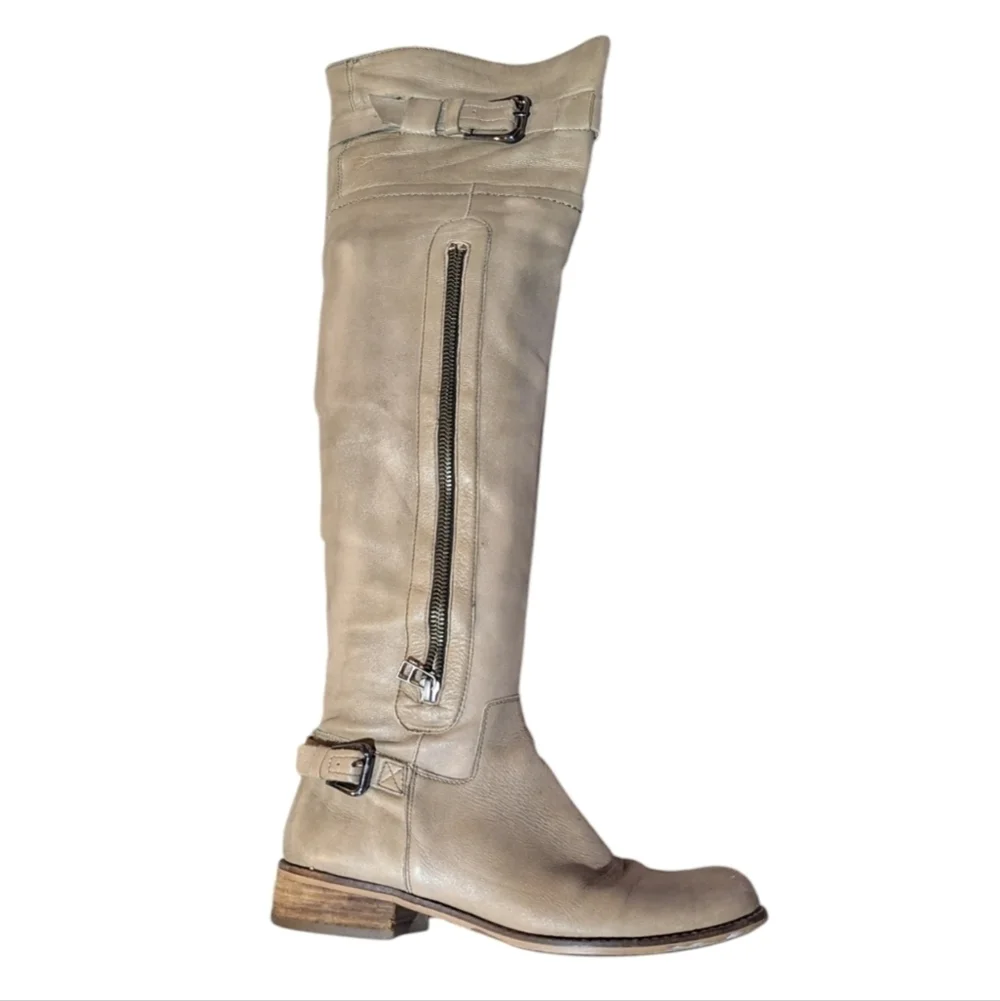 STEVEN by Steve Madden Sabra Knee-high Boot Ivory Taupe size 7.5